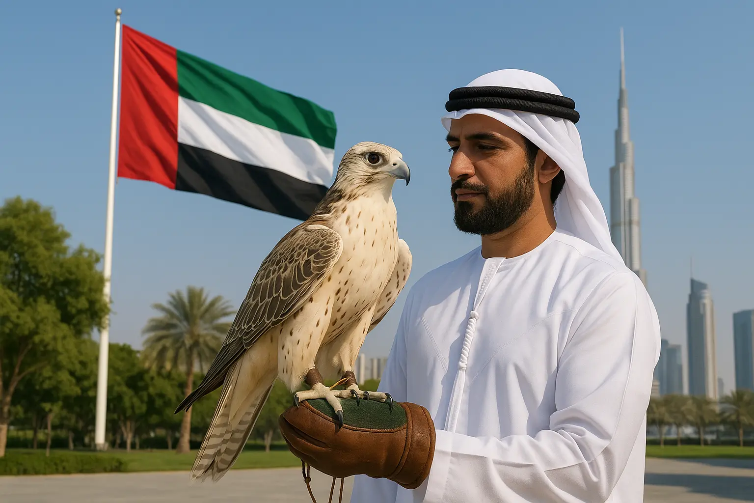 Falconry show for UAE National Day in Dubai