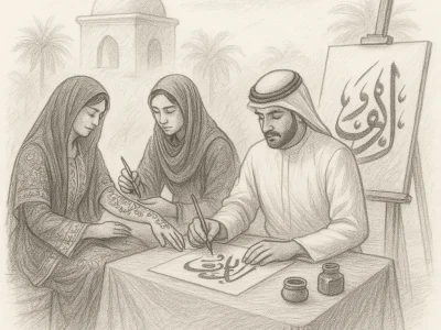 Cultural crafts workshops Dubai – Emirati Sadu weaving pottery calligraphy henna